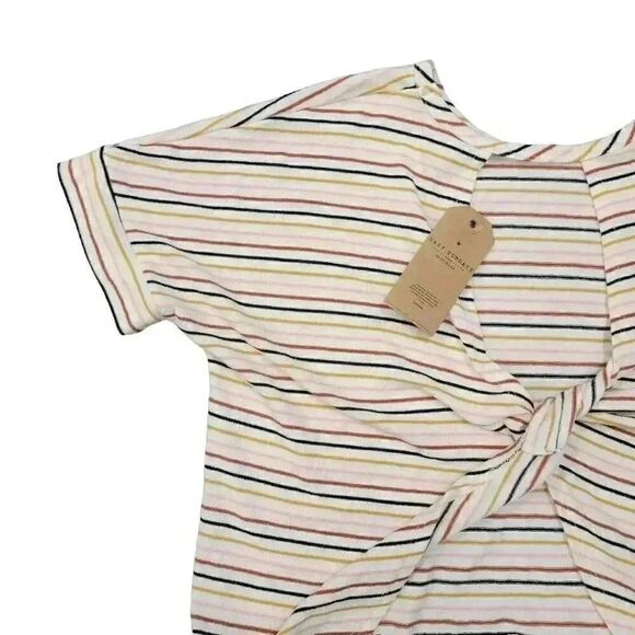 Lazy Sundays Women's Ivory Rayon/Poly/Spandex Lightweight Terry Cloth Striped Do - Picture 6 of 11